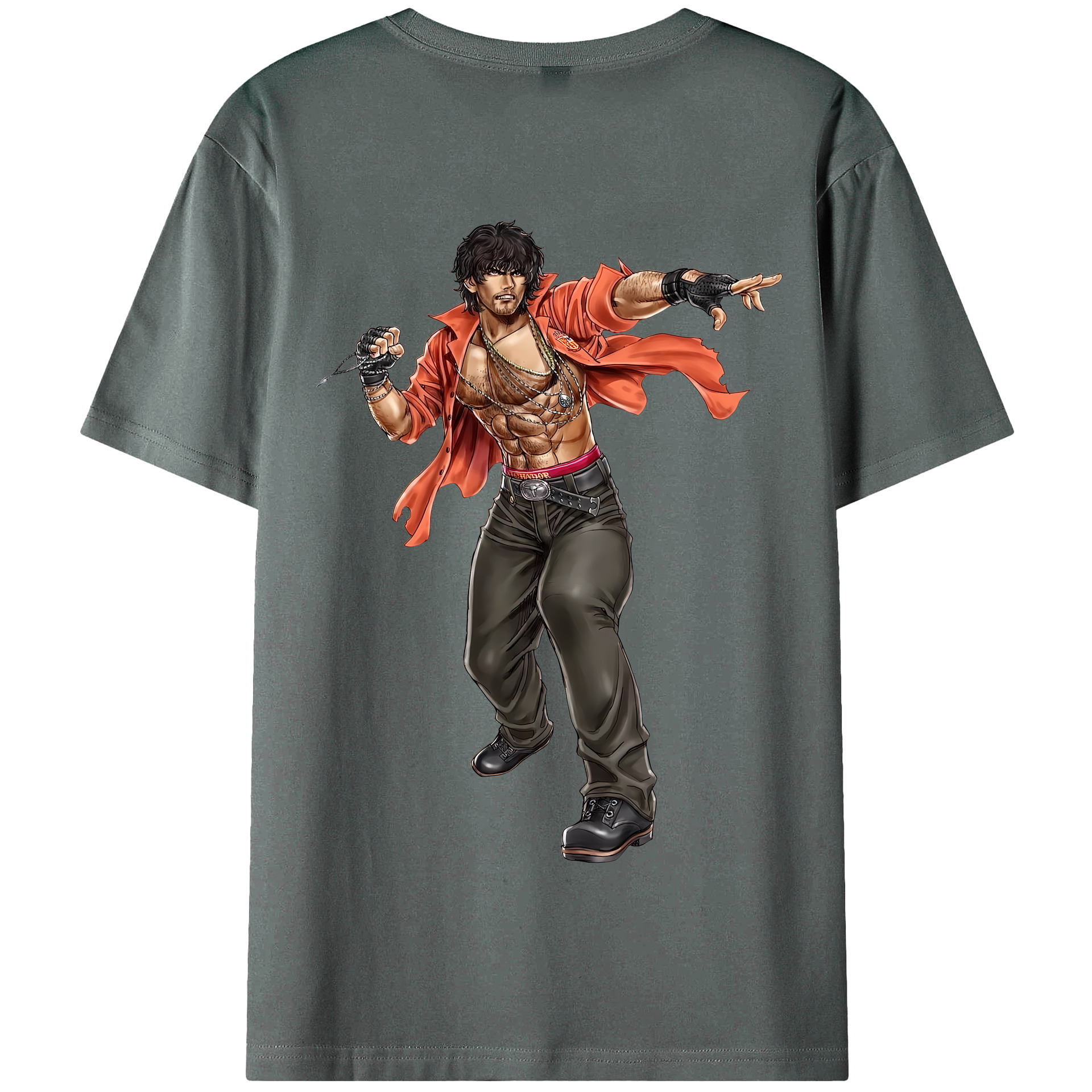 （画像用） 北斗の拳 Fist of the North Star 綿100％半袖Tシャツ（背面プリント）